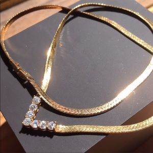 Crystal & Gold Necklace